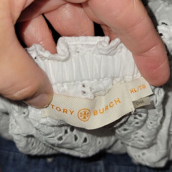 👌TORY BURCH broderie off the shoulder beach Coverup dress🔥 - Picture 13 of 13